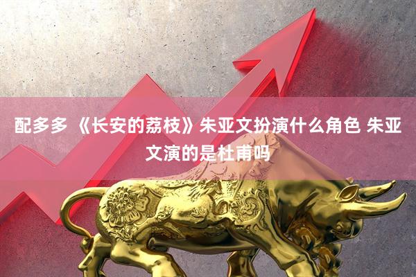 配多多 《长安的荔枝》朱亚文扮演什么角色 朱亚文演的是杜甫吗