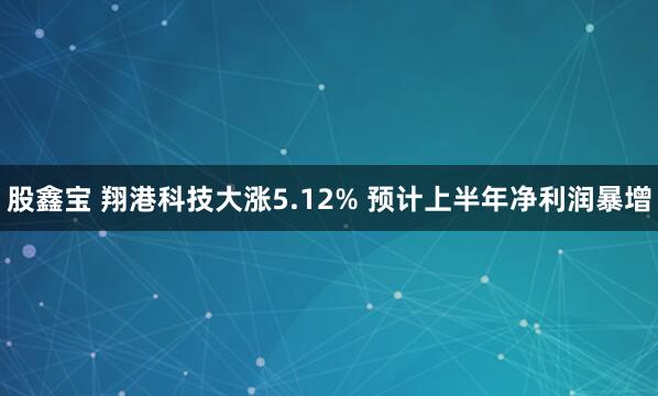 股鑫宝 翔港科技大涨5.12% 预计上半年净利润暴增