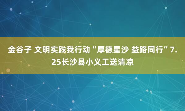 金谷子 文明实践我行动“厚德星沙 益路同行”7.25长沙县小义工送清凉