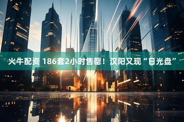 火牛配资 186套2小时售罄！汉阳又现“日光盘”