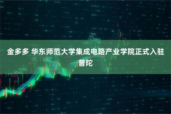 金多多 华东师范大学集成电路产业学院正式入驻普陀