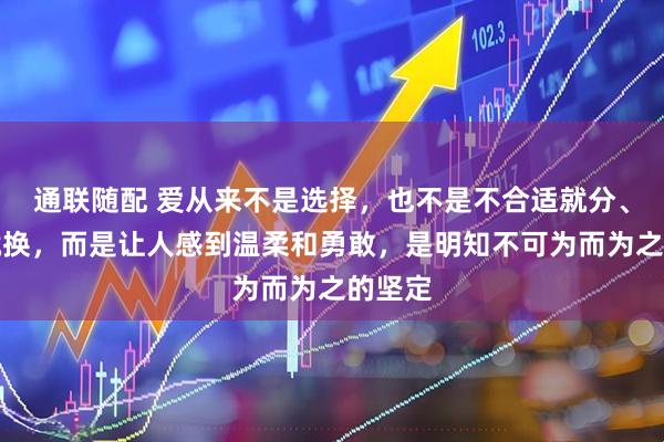通联随配 爱从来不是选择，也不是不合适就分、膩了就换，而是让人感到温柔和勇敢，是明知不可为而为之的坚定
